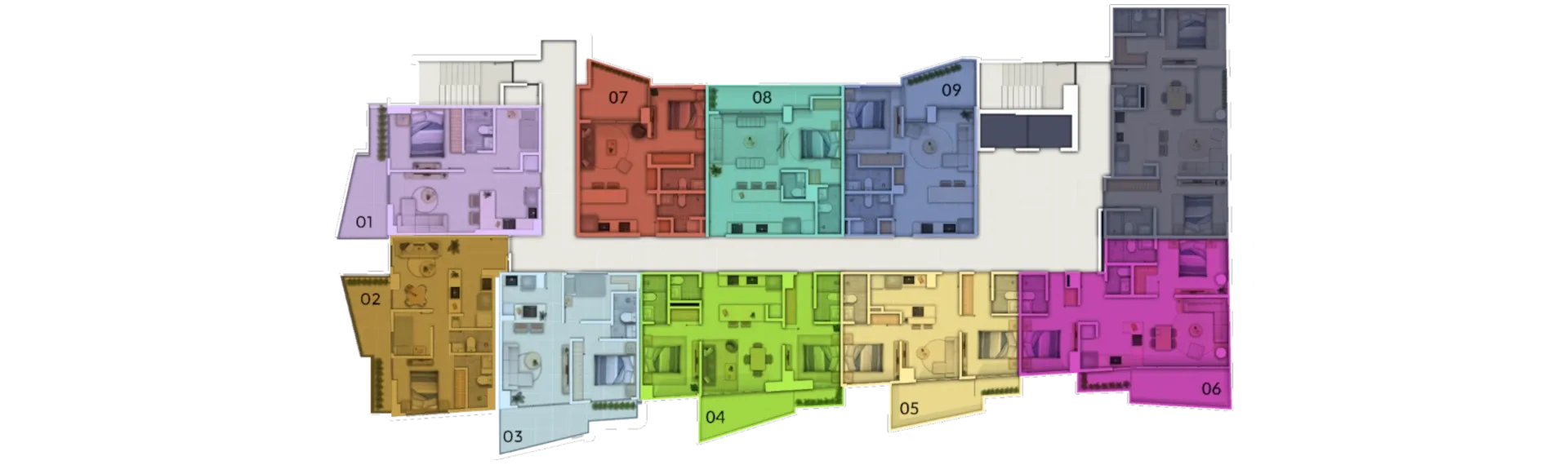 Planta de Apartamentos Bulan Sky Line - Mapa Interactivo